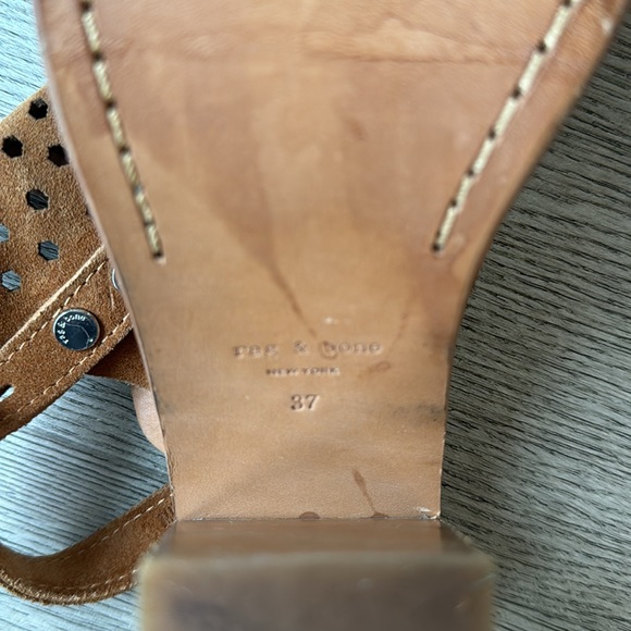 Rag & Bone Wyatt Perforated Suede Sandal, Tan - Picture 10 of 11
